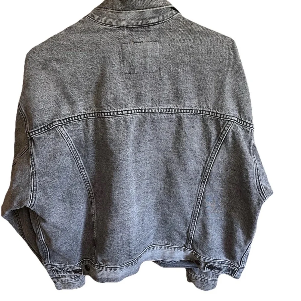 Levi’s Premium Stay Loose Trucker Jacket M Gray Hemp Blend Sample Garment - Picture 2 of 10